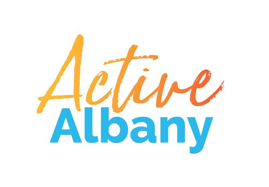 Graphic design, creation of logo and branding for Active Albany program run by the City of Albany