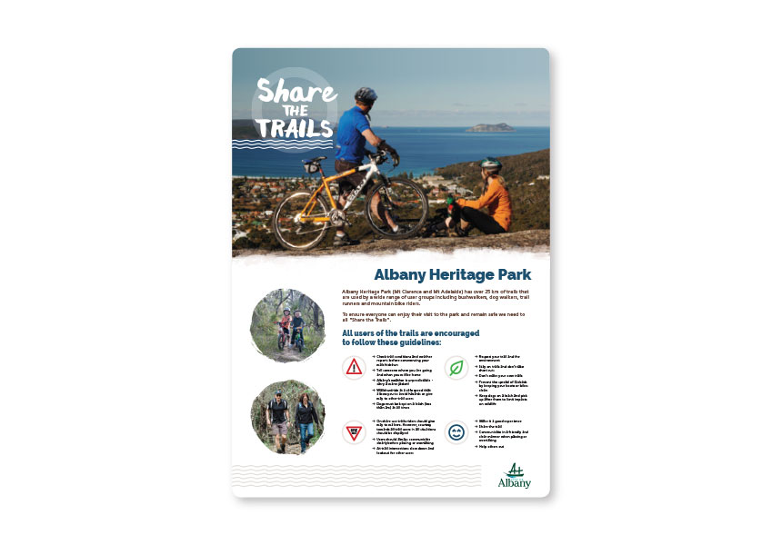 Albany Heritage Park, information sign for Share the Trails, City of Albany project, Western Australia.