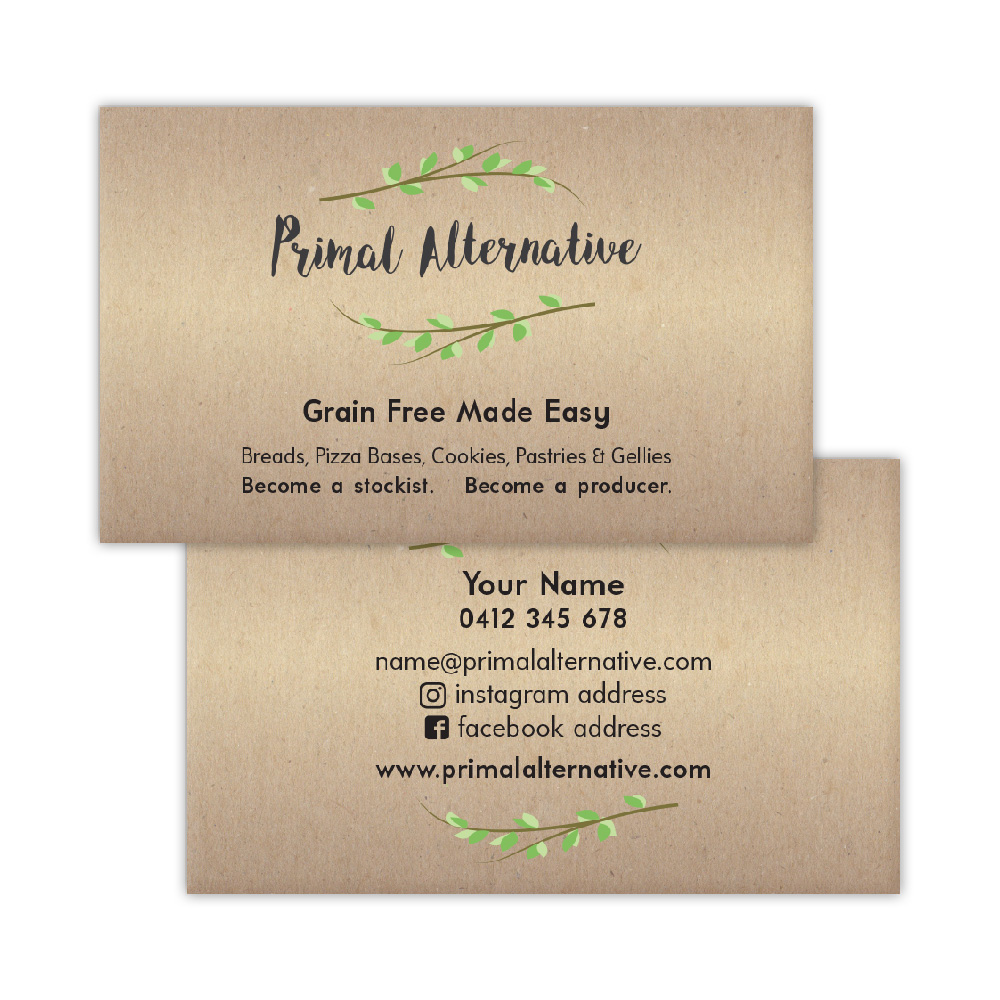 Primal Alternative personlised business card example